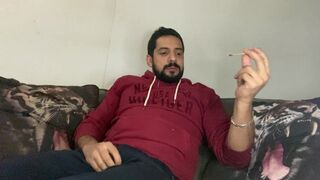 Smoking, High on, jerking off until cumming, Rodrik having fun alone - 2 image