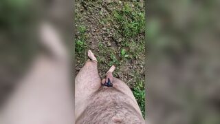 Leaving Clothes Behind To Cum In A Field - 4 image