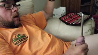 Sounding my cock till I cum with 9-10mm rod - 6 image