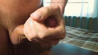 Inexperienced guy jerking off his big dick and cumming on the table Moaning Hard orgasm - Alex Huff - 9 image