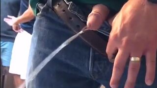 Men pissing in the nightclub