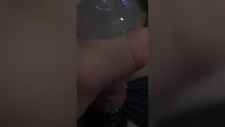 Masturbating With Bound Balls Cockrings And Cock Stroker Toy - 14 image