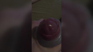 Masturbating With Bound Balls Cockrings And Cock Stroker Toy - 5 image