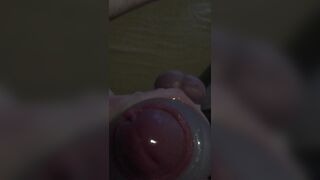 Masturbating With Bound Balls Cockrings And Cock Stroker Toy - 7 image