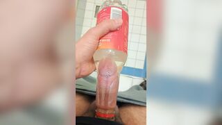 xTreme Bottle fucking with cum in water - 1 image