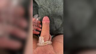 Amateur POV chastity cage sex toy anal cumshot - 3 image