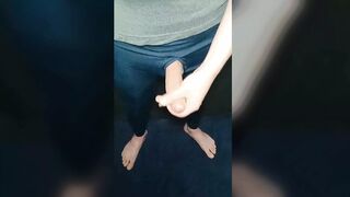 sportsman got excited and decided to masturbate the dick in the sports locker room