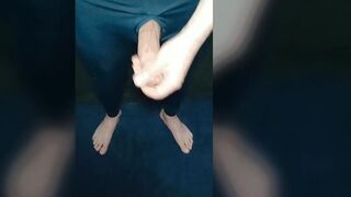 sportsman got excited and decided to masturbate the dick in the sports locker room