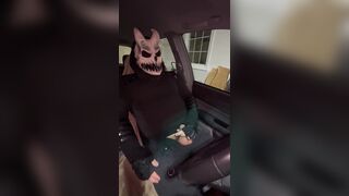 taking a major risk and using my car for a toilet, and cum all over myself