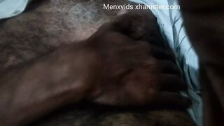 In the night bed on nipple and dick play