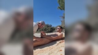 GAY MEN CUM ON A PUBLIC BEACH! Hot amateur compilation 2023 - 3 image