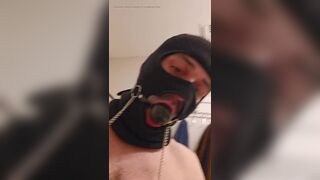 sub blixx faggot sucking ball gag with nipple clamps - 10 image
