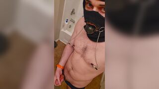 sub blixx faggot sucking ball gag with nipple clamps - 4 image