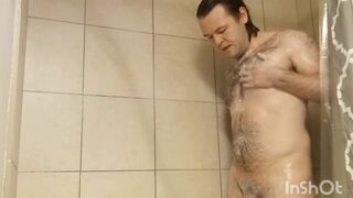 Me taking a shower and stroking my big cock - 11 image