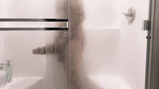 Playing with my Monster Cock in the Shower - 4 image
