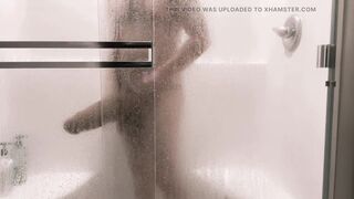 Playing with my Monster Cock in the Shower