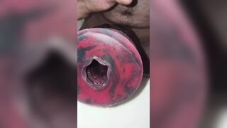 Hung guy fucking and cumming in fleshlight