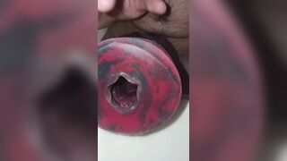 Hung guy fucking and cumming in fleshlight