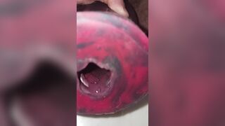 Hung guy fucking and cumming in fleshlight