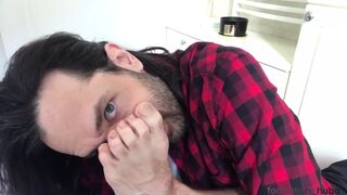 Self foot sniff cum on my feet soles - 6 image