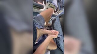 Pretty stud with giant cock cumming on bus - 8 image