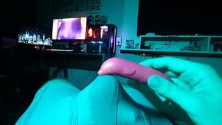 three sex toys at the same time, cumming in underclothes, solo male
