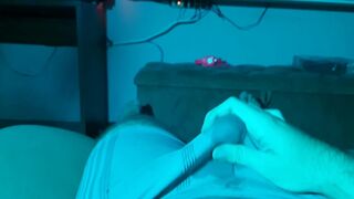 three sex toys at the same time, cumming in underclothes, solo male