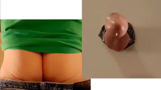 Brilliance Gap see what happens when large cock solo male with large dick puts cock in gloryhole grow large and hard to spunk flow - 14 image
