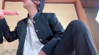 [BL] When I called my valuable ally Yankee high school student and showed him a large cock in front of m - 10 image