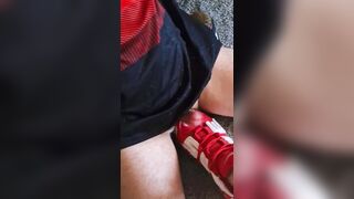 Lascivious stud jerking off in my Motocross MXHELMET