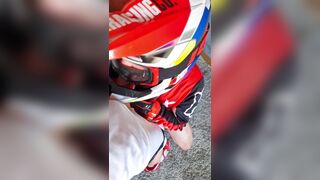 Lascivious stud jerking off in my Motocross MXHELMET - 4 image