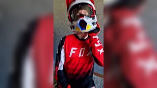 Lascivious stud jerking off in my Motocross MXHELMET