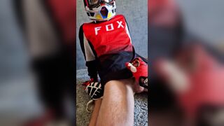 Lascivious stud jerking off in my Motocross MXHELMET - 7 image