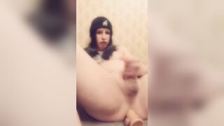 femboy bonks her booty hard in different poses - 14 image