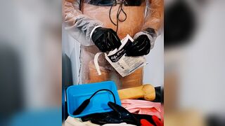 Medical latex gloves masturbation sounding chastity