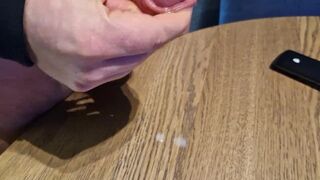Large moist dick cumming cum on table with precum load - 14 image