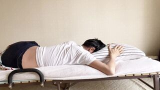 Immoral Japanese chaps rubbing their cocks on the ottoman. - 10 image