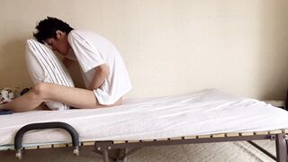 Immoral Japanese chaps rubbing their cocks on the ottoman. - 14 image