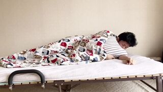 Immoral Japanese chaps rubbing their cocks on the ottoman. - 2 image