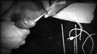 Cock Urethral Multiple Sounding and Dilator Place In and Stuffing. Darksome & White. Great audiotrack - 13 image