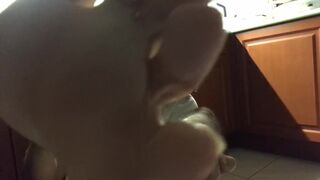 Self foot worship getting into it take up with the tongue my soles