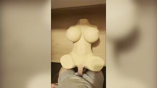 Stretch this sex doll and cum on her