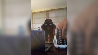 Watching Max Konnor porn while anal riding giant marital-device - 2 image