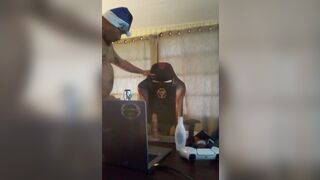 Watching Max Konnor porn while anal riding giant marital-device - 4 image