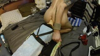 Mounted 13inch sex toy on a 6x6 and take it unfathomable up my hungry gap on hands and knees - 10 image