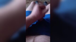 masturbating cock using lube. finished on pants. masturbate for u.