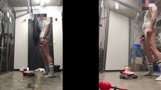 Butt filled with buttplugs in public, pissing and cumming - 7 image