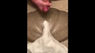 Using lotion to masterbate, look at that thick load at the end ! - 1 image