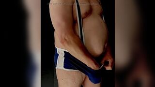 Ximd9000 large stomach in singlet with bulge jacks off