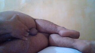 Pakistani Chunky Chap Fingering His Large Bubble A-Hole And Flashing Dick And Doing Tugjob Until Cum - 3 image